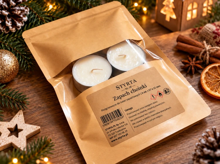 Świeczki tealight XXL Zapach Choinki do lampionów i świeczników