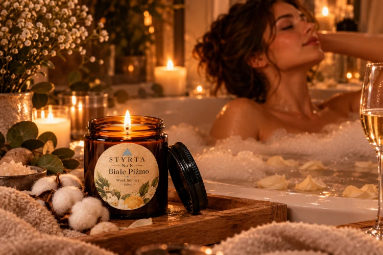 Ręcznie wykonana świeca z naturalnego wosku sojowego