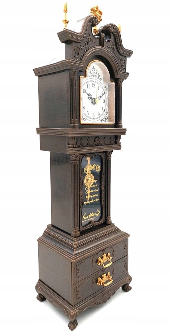 Dekoracyjny zegar dziadka z pozytywką i szufladkami Gift Deco