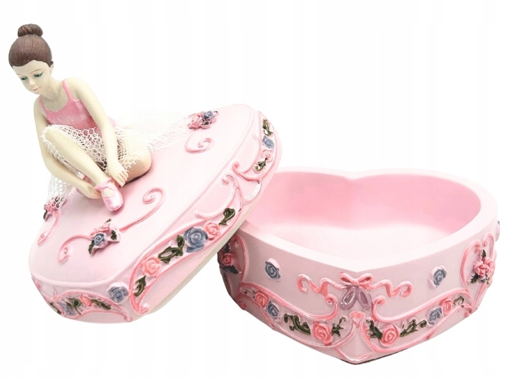 Szkatułka pozytywka z baletnicą w kształcie serca Gift Deco