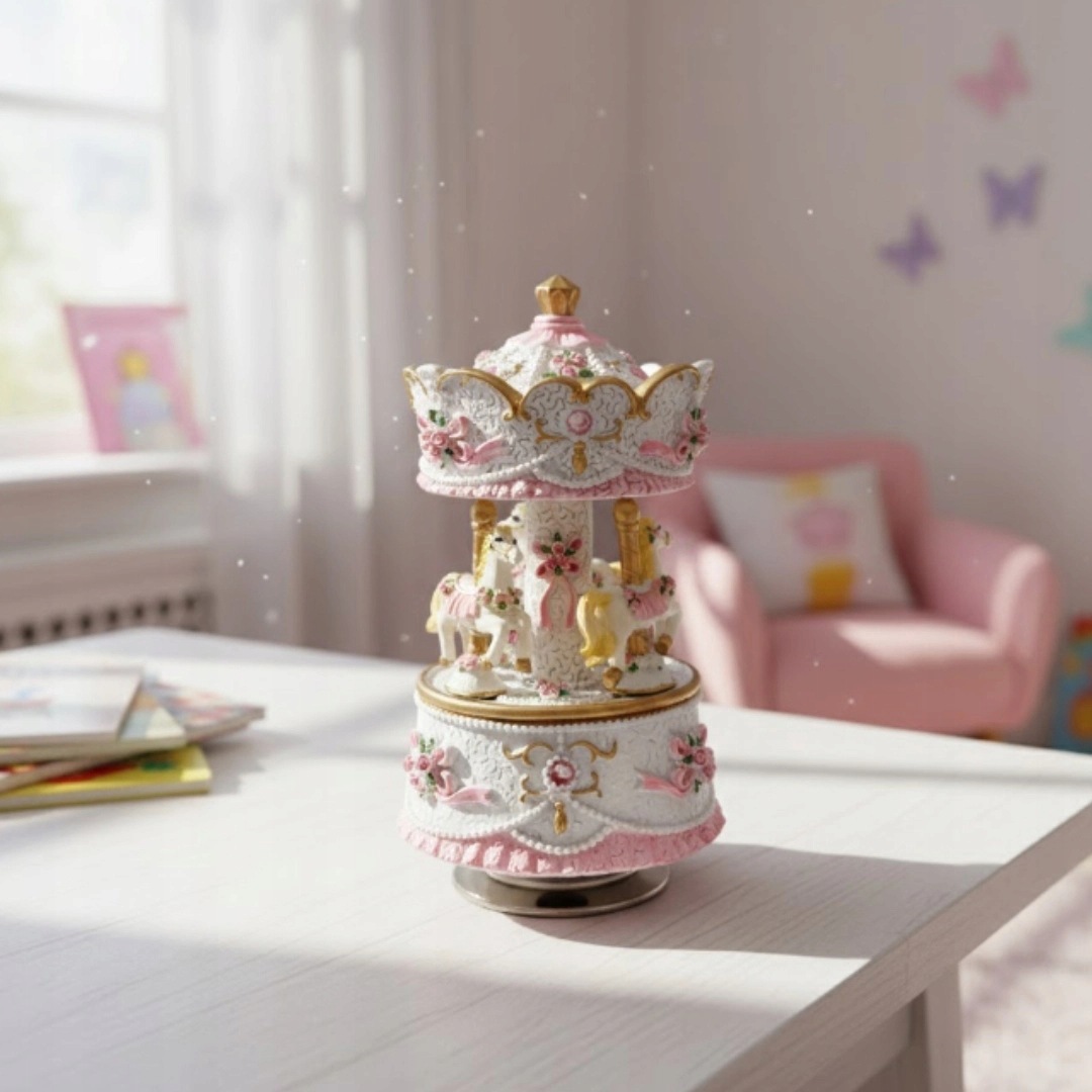 Elegancka pozytywka karuzela MP-333 w pastelowych kolorach