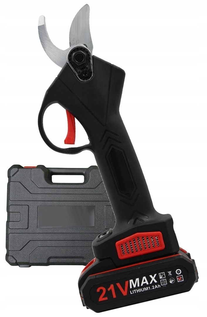 Sekator akumulatorowy 21V do gałęzi 30 mm z 2 akumulatorami