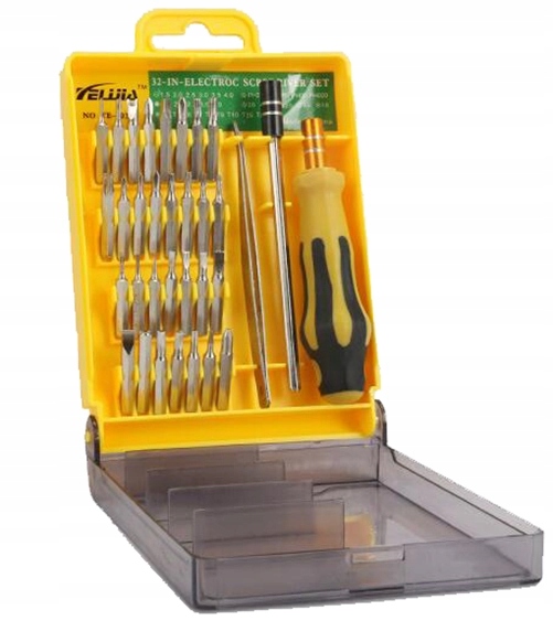 Zestaw narzędzi serwisowych 32w1 z precyzyjnymi wkrętakami TORX w etui